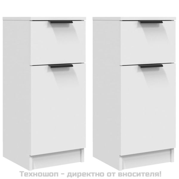 Сайдборди, 2 бр, бели, 30x30x70 см, инженерно дърво