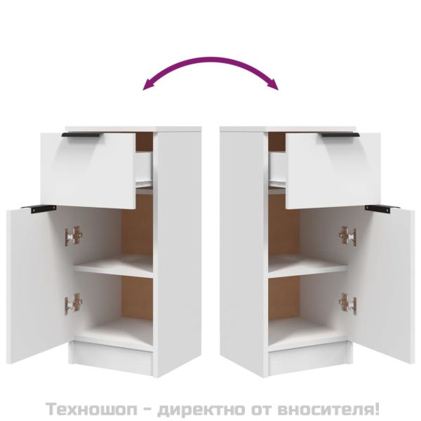 Сайдборди, 2 бр, бели, 30x30x70 см, инженерно дърво