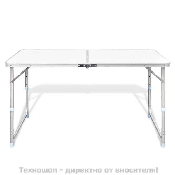 Сгъваема къмпинг маса с регулируема височина алуминий 120x60 см