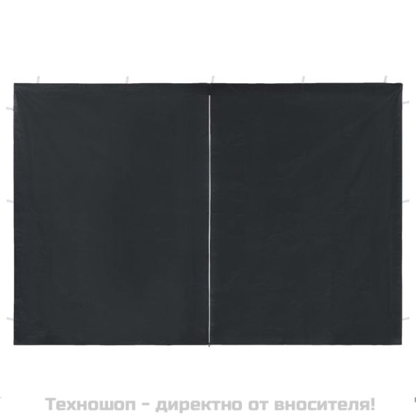 Странични стени за парти шатра, 2 бр, с цип, PE, антрацит