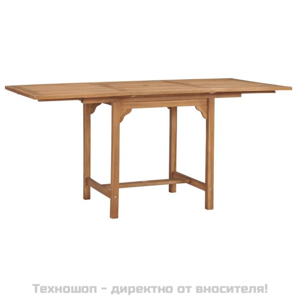 Разтегателна градинска маса, (110-160)х80х75 см, тик масив