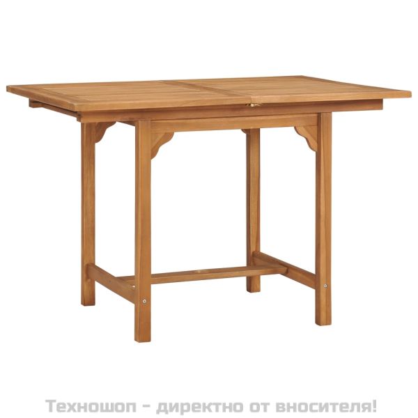 Разтегателна градинска маса, (110-160)х80х75 см, тик масив