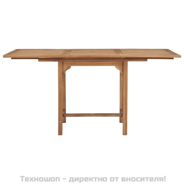 Разтегателна градинска маса, (110-160)х80х75 см, тик масив