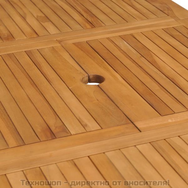 Разтегателна градинска маса, (110-160)х80х75 см, тик масив