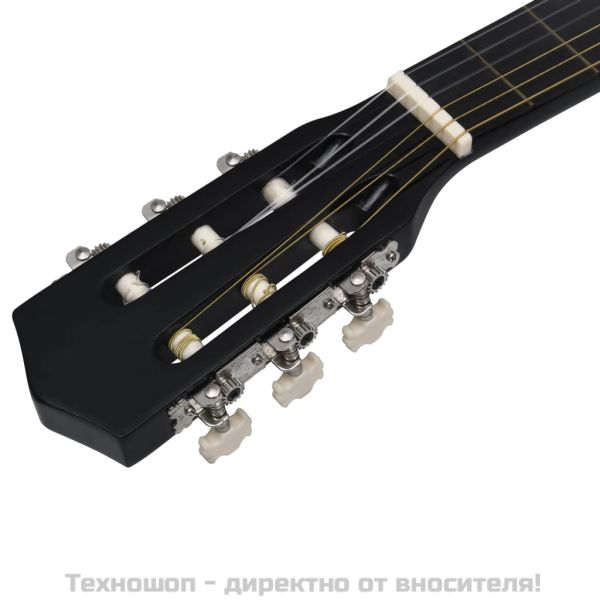 Комплект уестърн класическа китара 12 части 6 струни черна 38"
