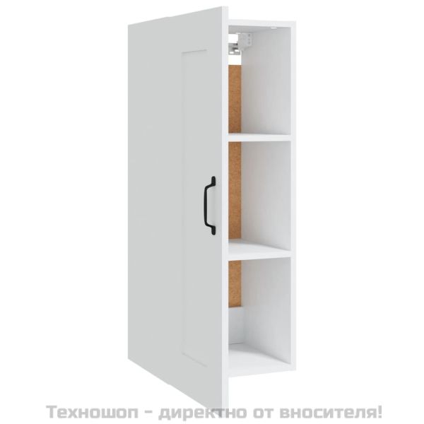 Окачен шкаф, бял, 35x34x90 см, инженерно дърво