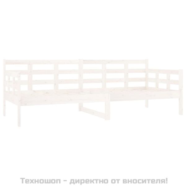 Дневно легло, бяло, борово дърво масив, 80x200 см