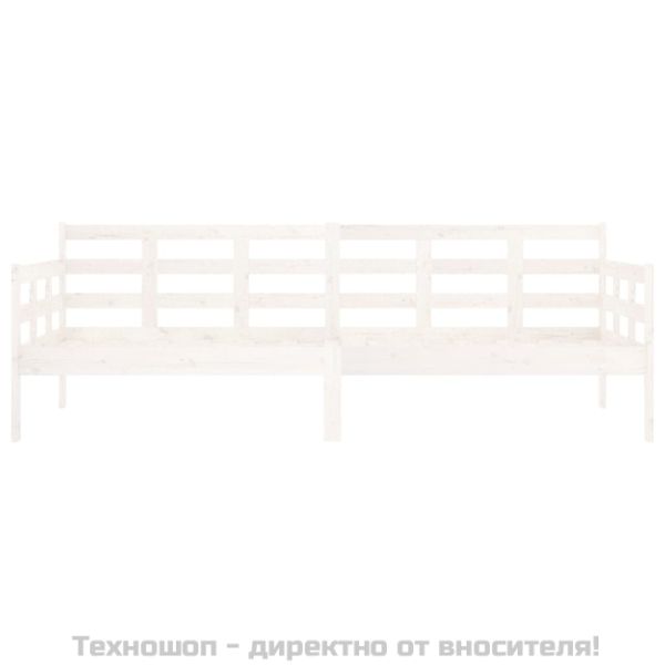 Дневно легло, бяло, борово дърво масив, 80x200 см