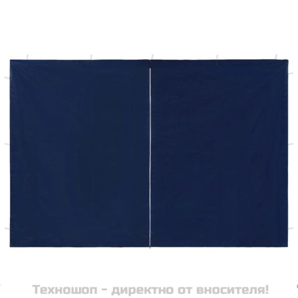 Странични стени за парти шатра, 2 бр, с цип, PE, сини