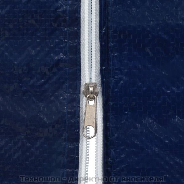 Странични стени за парти шатра, 2 бр, с цип, PE, сини