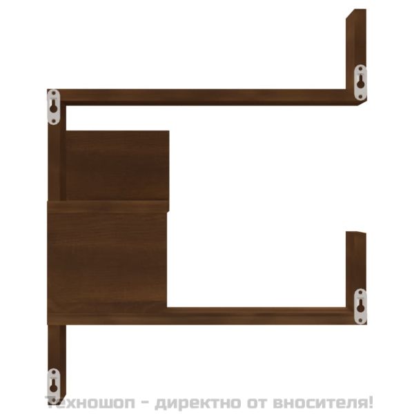 Стенен ъглов рафт, кафяв дъб, 40x40x50 см, инженерно дърво