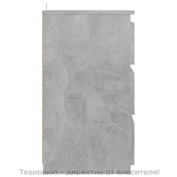 Нощно шкафче, бетонно сиво, 40x35x62,5 см, инженерно дърво