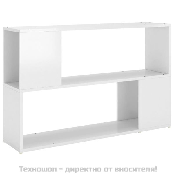 Библиотека, бял гланц, 100x24x63 см, инженерно дърво