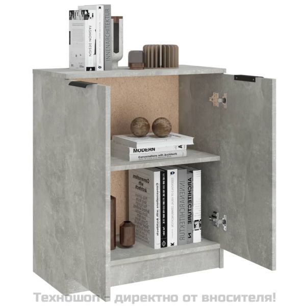 Сайдборд, бетонно сив, 60x30x70 см, инженерно дърво