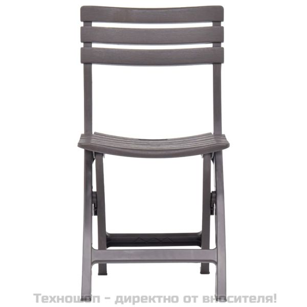 Сгъваеми градински столове, 2 бр, пластмаса, мока