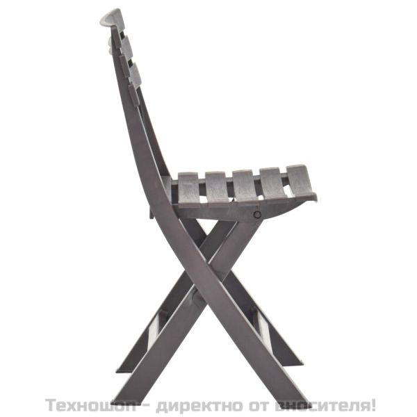 Сгъваеми градински столове, 2 бр, пластмаса, мока