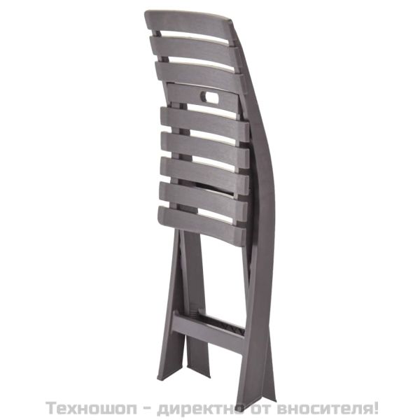 Сгъваеми градински столове, 2 бр, пластмаса, мока