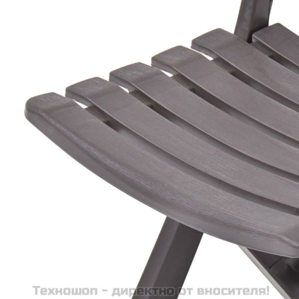 Сгъваеми градински столове, 2 бр, пластмаса, мока