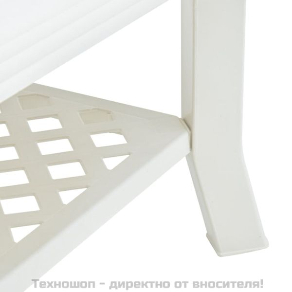 Маса за кафе, бяла, 90x60x46 см, пластмаса