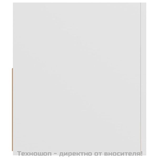 ТВ шкаф с LED осветление, бял, 90x35x40 см