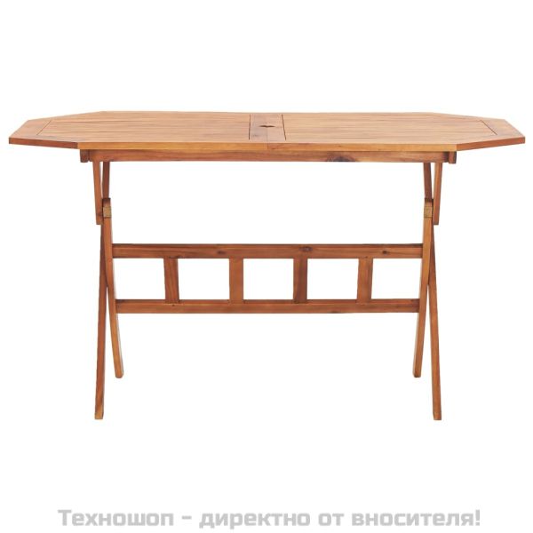 Сгъваема градинска маса, 135x85x75 см, акация масив
