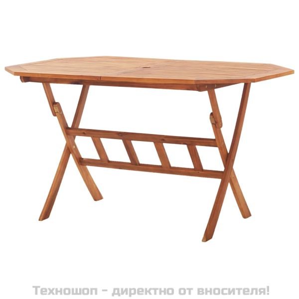 Сгъваема градинска маса, 135x85x75 см, акация масив