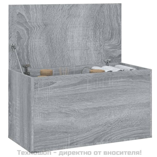 Сандък за съхранение сив сонома 84x42x46 см инженерна дървесина