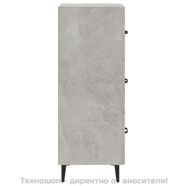 Сайдборд, бетонно сив, 34,5x34x90 см, инженерно дърво