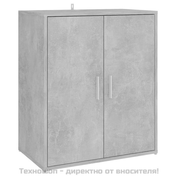 Шкаф за обувки, бетонно сив, 60x35x70 см, инженерно дърво