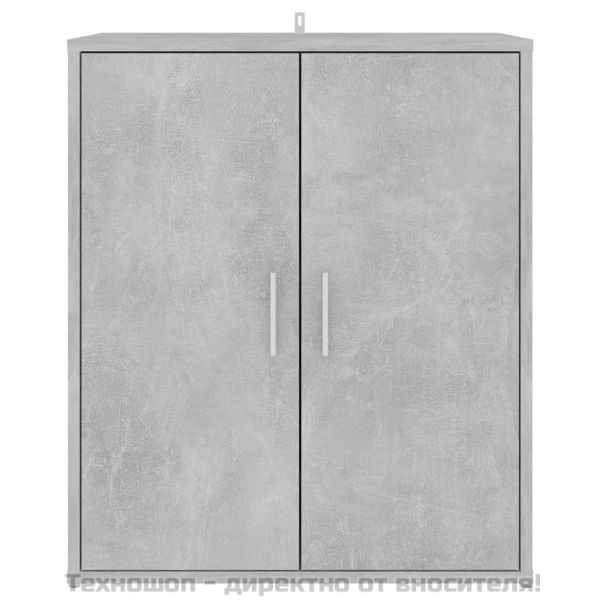 Шкаф за обувки, бетонно сив, 60x35x70 см, инженерно дърво