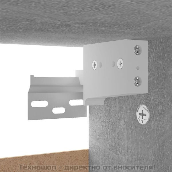 Шкаф за обувки, бетонно сив, 60x35x70 см, инженерно дърво