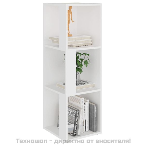 Ъглов шкаф, бял, 33x33x100 см, инженерно дърво