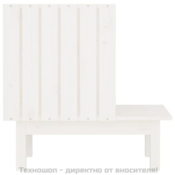 Котешка къща, бяло , 60x36x60 см, масивно дърво бор