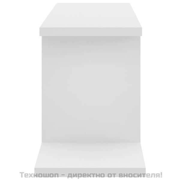 Стенен ТВ рафт, бял, 125x18x23 см, инженерно дърво