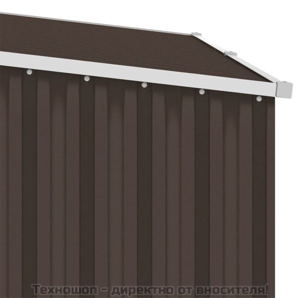 Градински навес кафяв 245x98x159 см поцинкована стомана