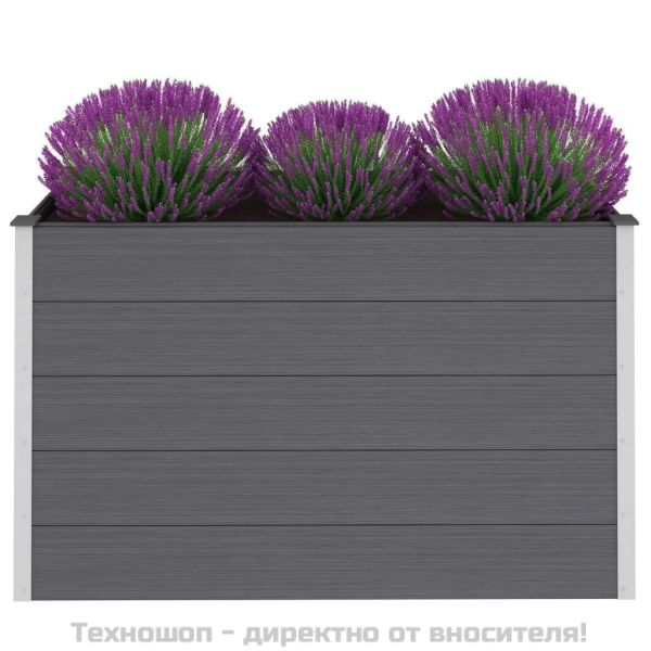 Градинска повдигната леха, WPC, 150x50x91 см, сива