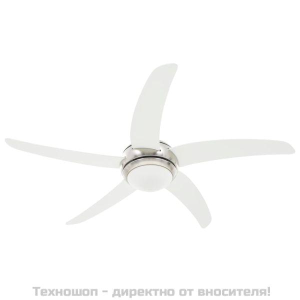 Декоративен вентилатор за таван с осветление, 128 см, бял