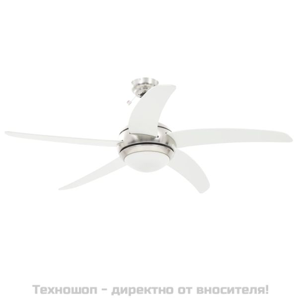 Декоративен вентилатор за таван с осветление, 128 см, бял