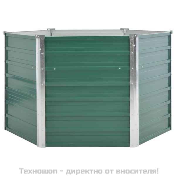 Градинска висока леха поцинкована стомана 129x129x77 см зелена