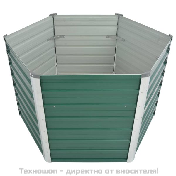 Градинска висока леха поцинкована стомана 129x129x77 см зелена