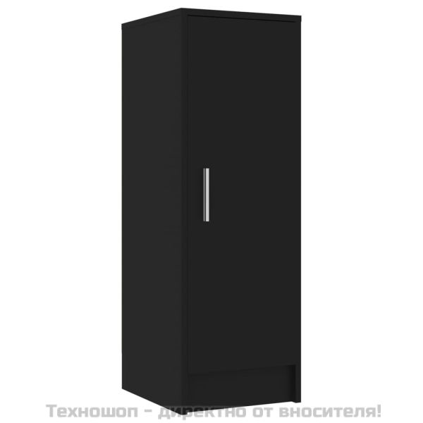 Шкаф за обувки, черен, 32x35x92 см, инженерно дърво