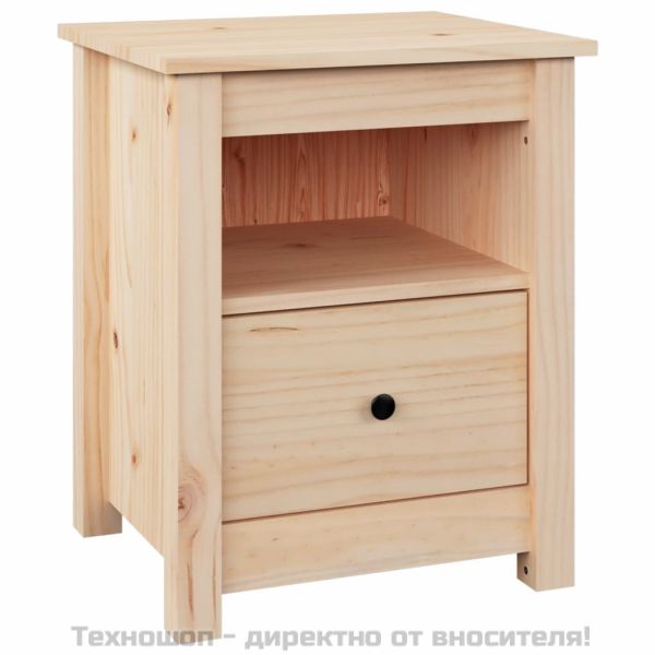Нощно шкафче, 40x35x49 см, борово дърво масив