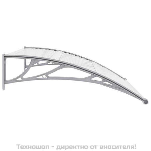 Навес за врата сив 120x100 см PC