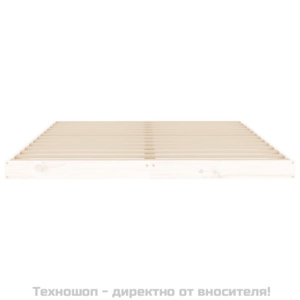 Рамка за легло, бяла, бор масив, 140x190 см