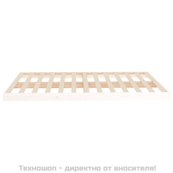 Рамка за легло, бяла, бор масив, 140x190 см