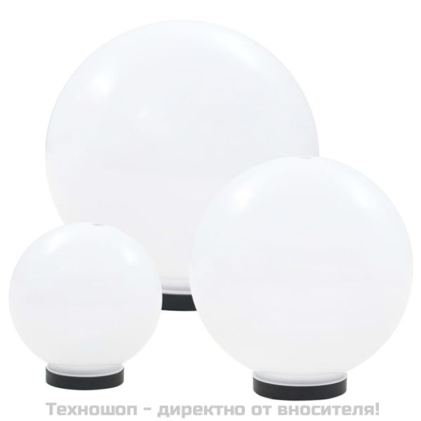 Градински сфери за LED лампи, 3 бр, 20/30/40 см, PMMA