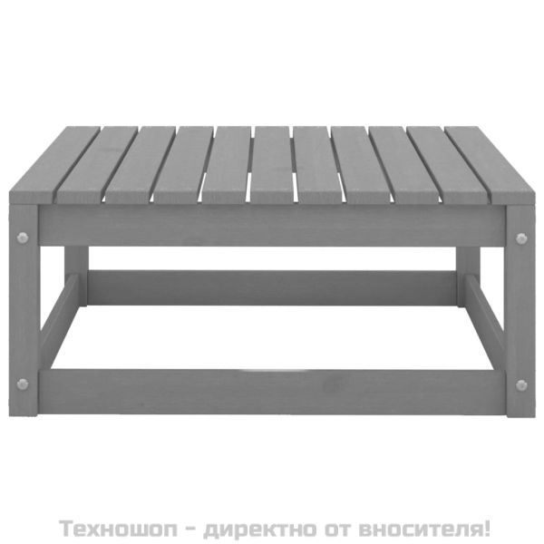 Градински лаундж комплект 2 части с възглавници сив бор масив