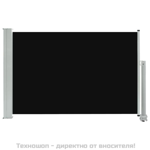 Прибираща се дворна странична тента, 60x300 см, черна