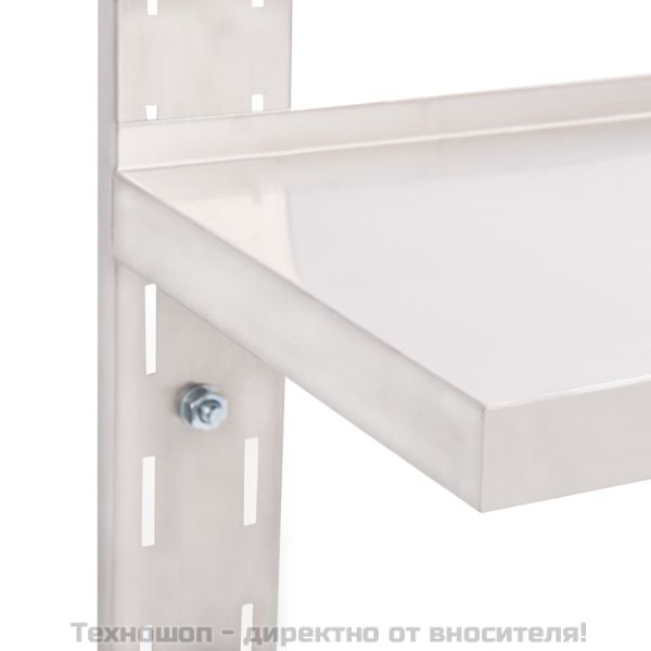 Стенен рафт с 2 нива, неръждаема стомана, 120x30 см