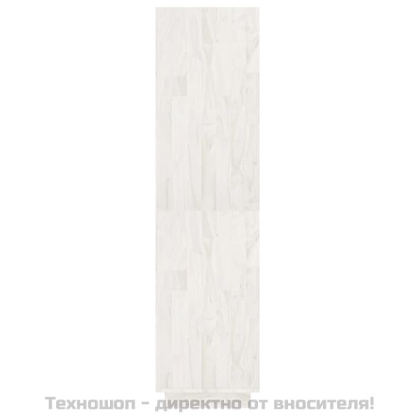 Библиотека/разделител за стая, бяла, 80x35x135 см, бор масив